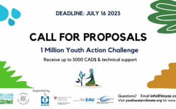 Call for Proposals: 1 Million Youth Actions Challenge |Up to $5,000 CAD in funding