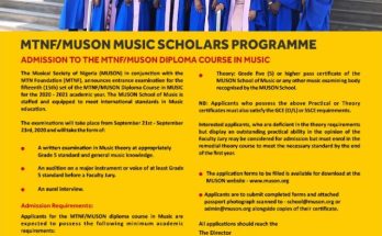 MTN Foundation/Muson Music Scholarship Program 2023/2024 for aspiring Musicians