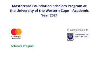 Mastercard Foundation Scholars Program 2024 at the University of the Western Cape for Africans