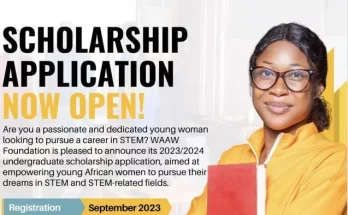 Apply Now: WAAW Foundation Scholarship 2023/2024 for African Female Students